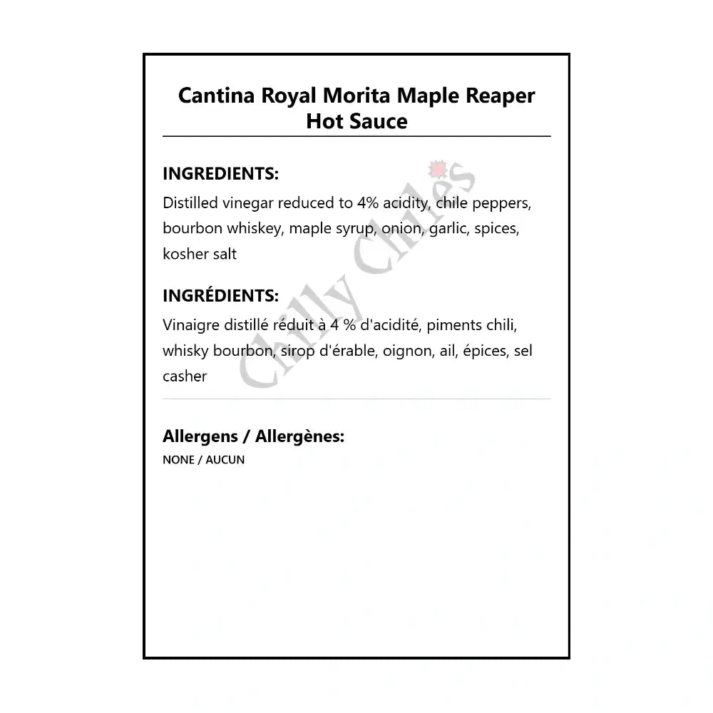 Cantina Royal Morita Maple Reaper Hot Sauce - Hot Sauce