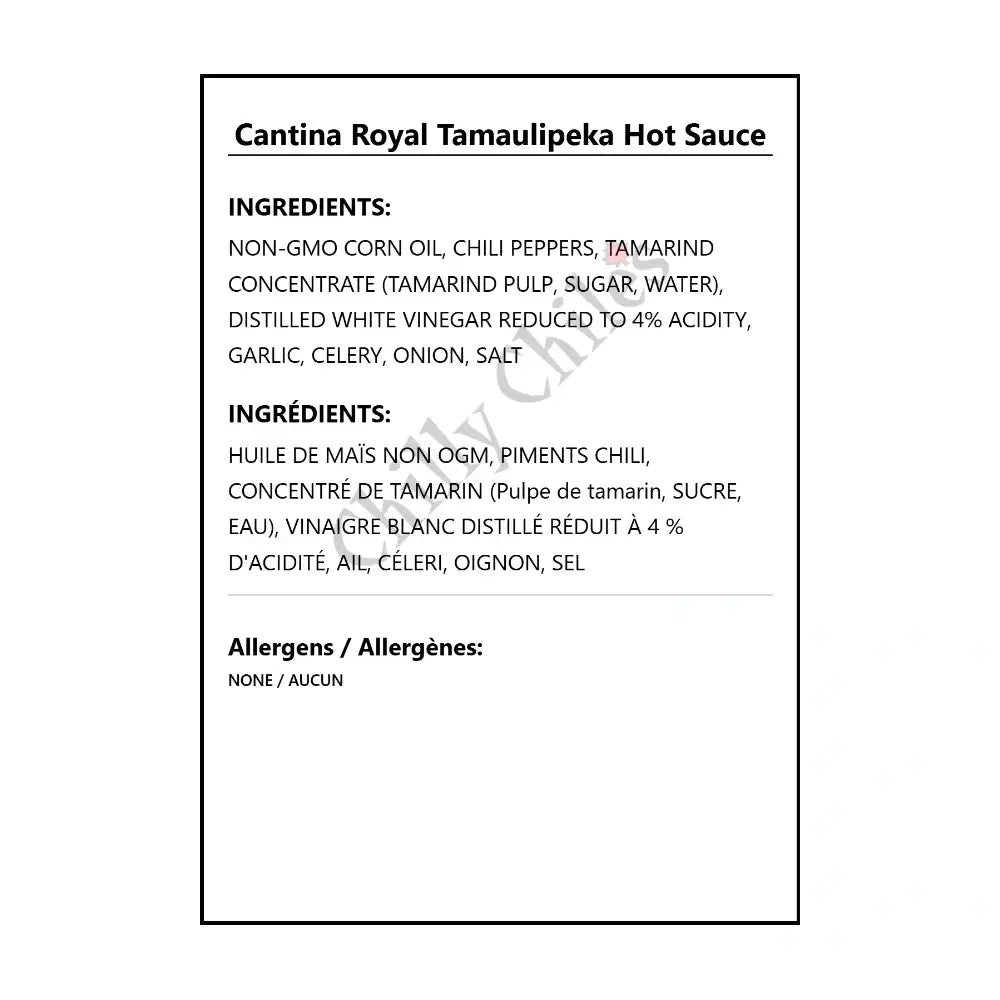 Cantina Royal Tamaulipeka Hot Sauce - Hot Sauce