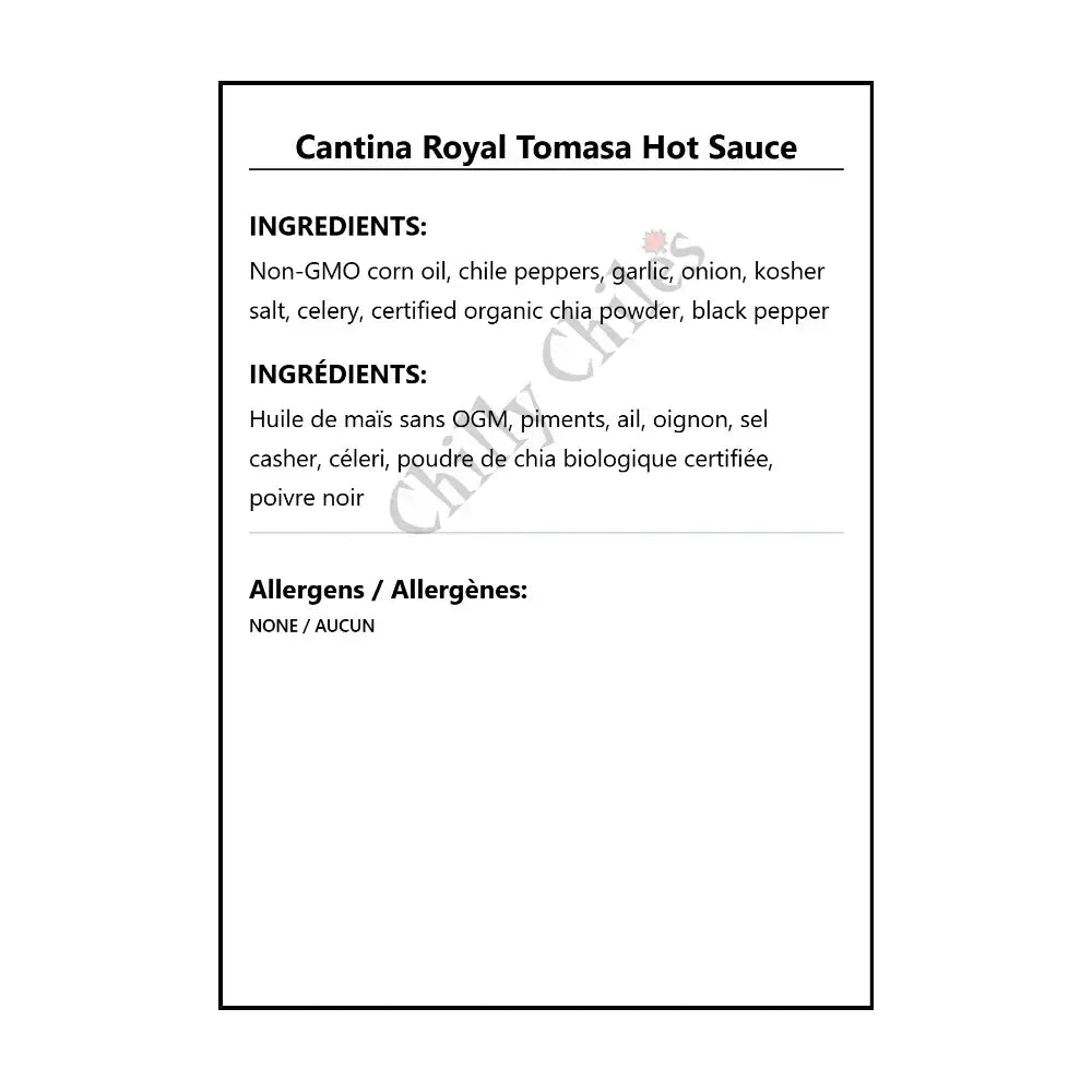 Cantina Royal Tomasa Hot Sauce - Hot Sauce