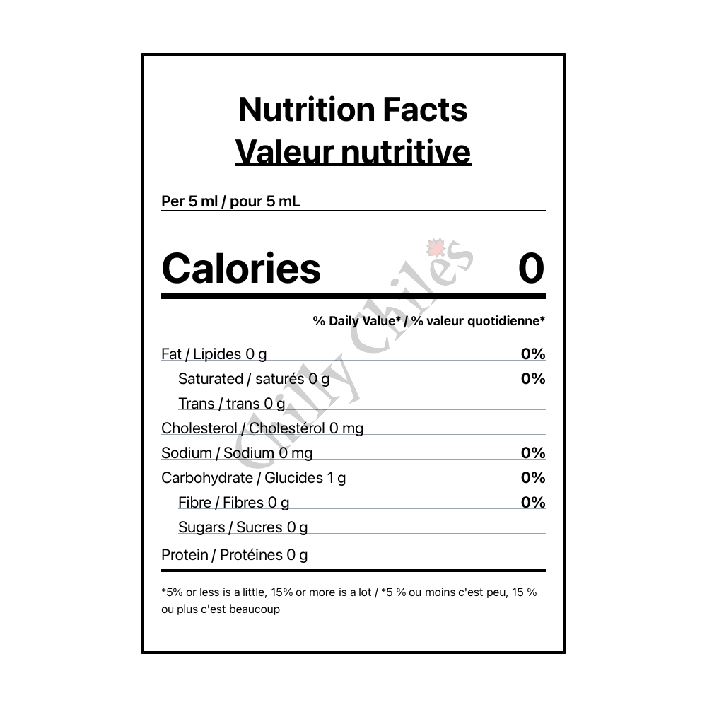 La Meridana Mango Habanero Hot Sauce - Canadian Nutrition Facts