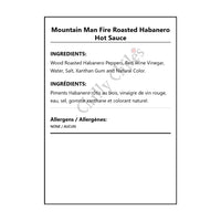Mountain Man Fire Roasted Habanero Hot Sauce - Bilingual Ingredients