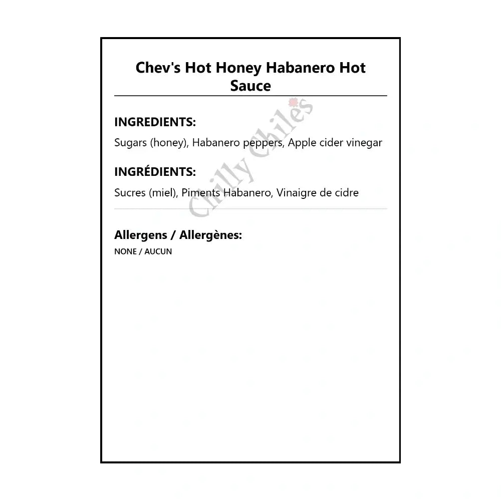 Chev’s Hot Honey Habanero Hot Sauce - Hot Sauce