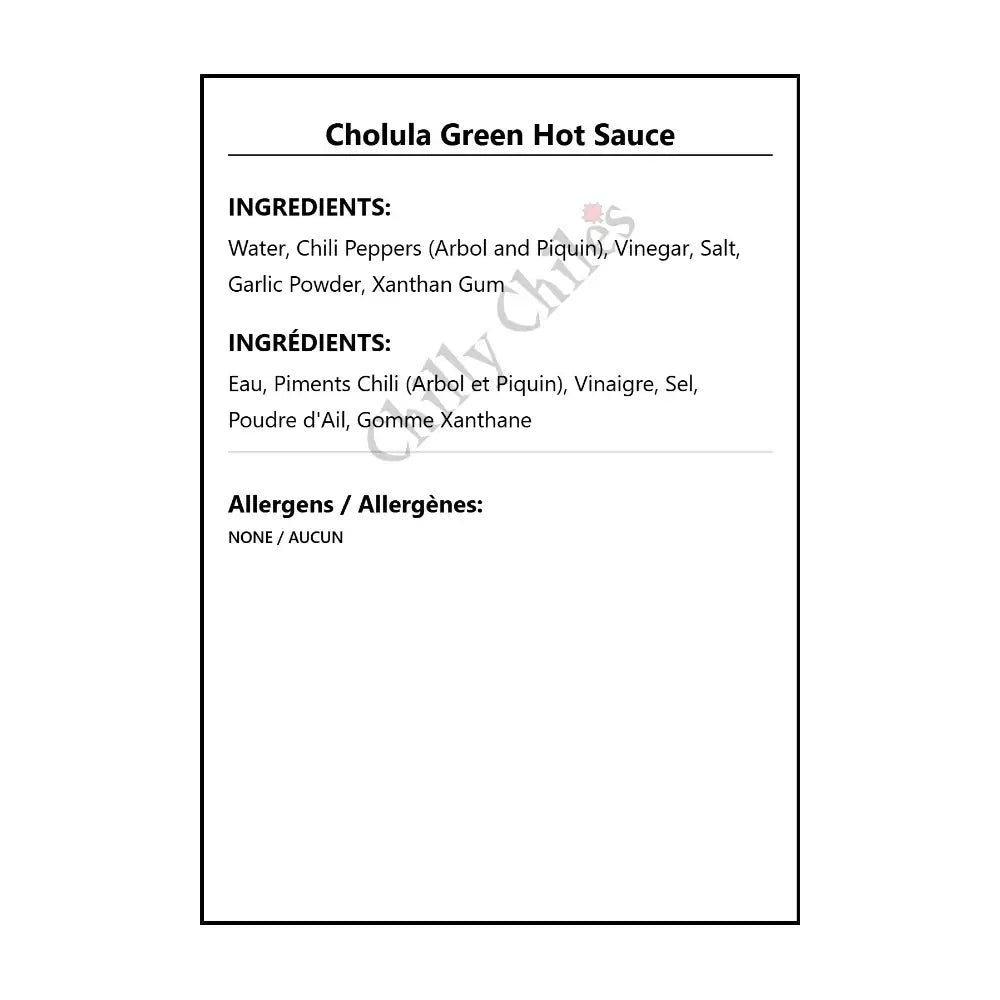 Cholula Green Hot Sauce - Hot Sauce
