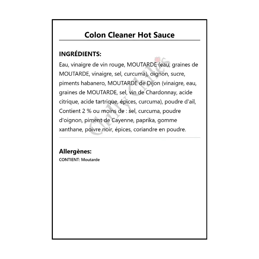 Colon Cleaner Hot Sauce - Hot Sauce