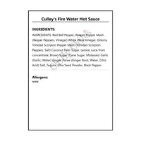 Culley’s Fire Water Hot Sauce - Hot Sauce