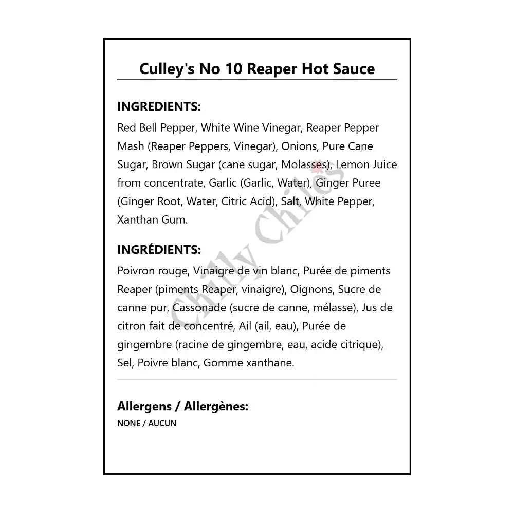 Culley’s No 10 Reaper Hot Sauce - Hot Sauce