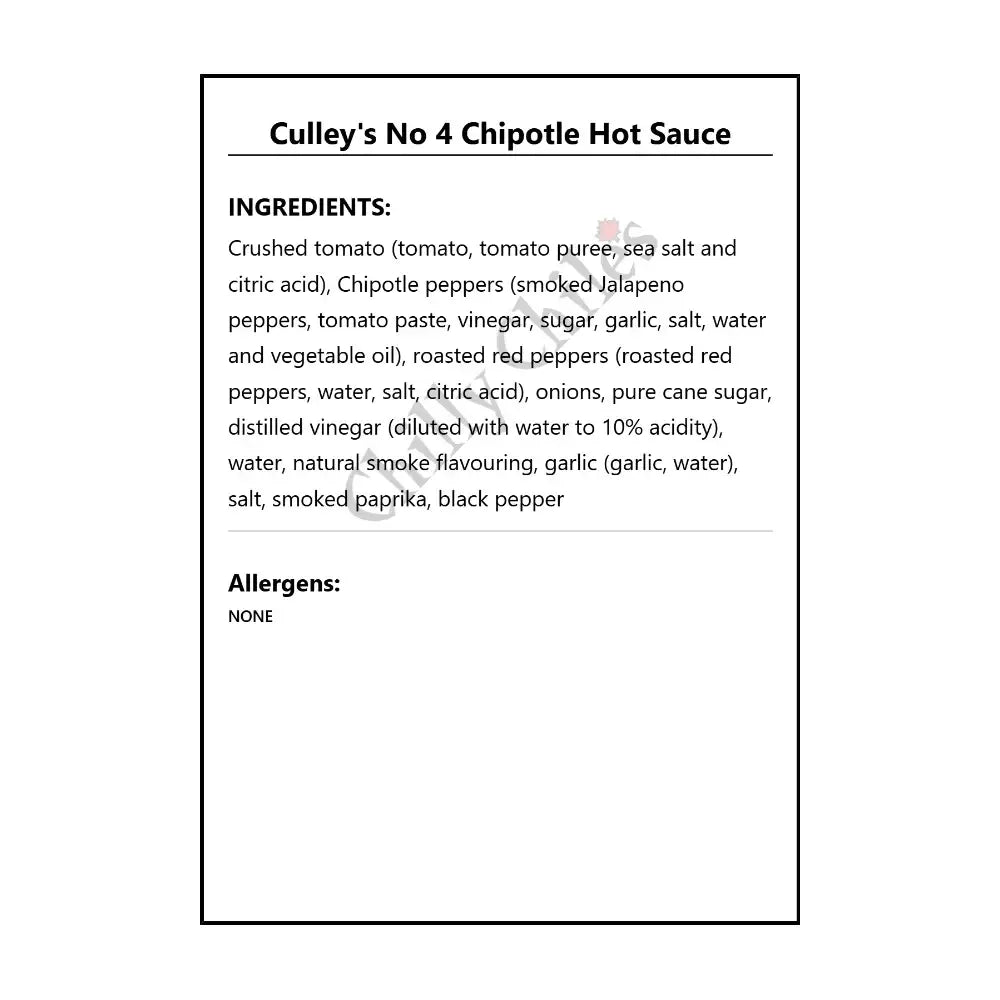Culley’s No 4 Chipotle Hot Sauce - Hot Sauce