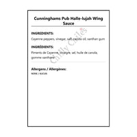 Cunninghams Pub Halle-lujah Wing Sauce - Wing Sauce