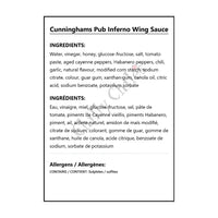 Cunninghams Pub Inferno Wing Sauce - Wing Sauce