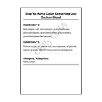 Slap Ya Mama Cajun Seasoning Low Sodium Blend - Bilingual Ingredients
