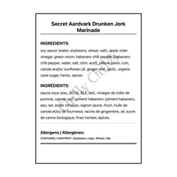 Secret Aardvark Drunken Jerk Marinade - Bilingual Ingredients