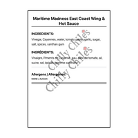 Maritime Madness East Coast Wing & Hot Sauce - Bilingual Ingredients