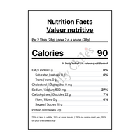 Hellfire Honey Habanero BBQ Sauce - Canadian Nutrition Facts