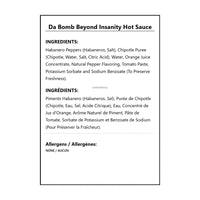 Da Bomb Beyond Insanity Hot Sauce - Hot Sauce