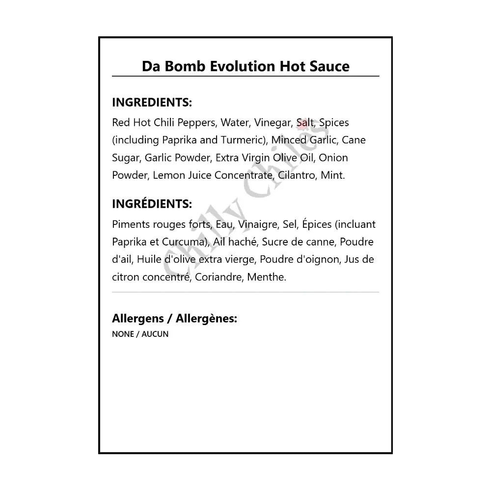 Da Bomb Evolution Hot Sauce - Hot Sauce