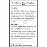 Dave’s Famous Chicken Wing Sauce Mild - Wing Sauce