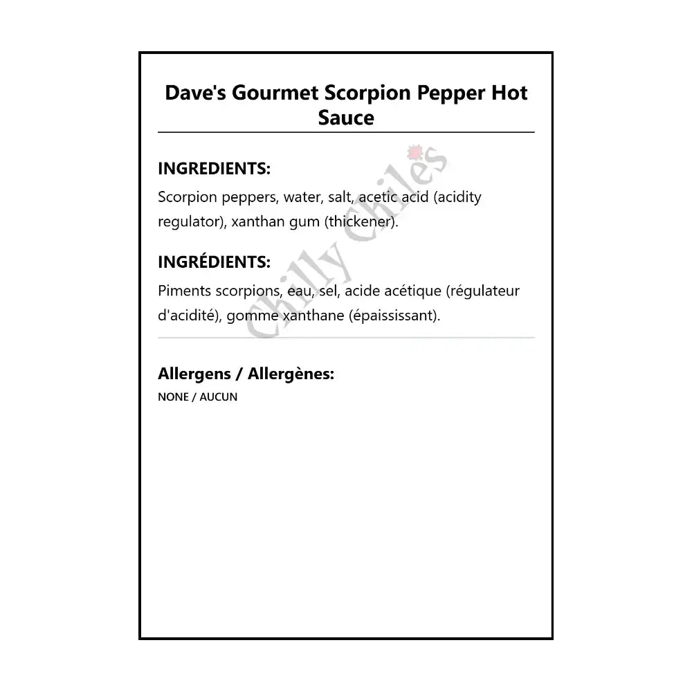 Dave’s Gourmet Scorpion Pepper Hot Sauce - Hot Sauce