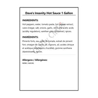 Dave’s Insanity Hot Sauce 1 Gallon - Hot Sauce