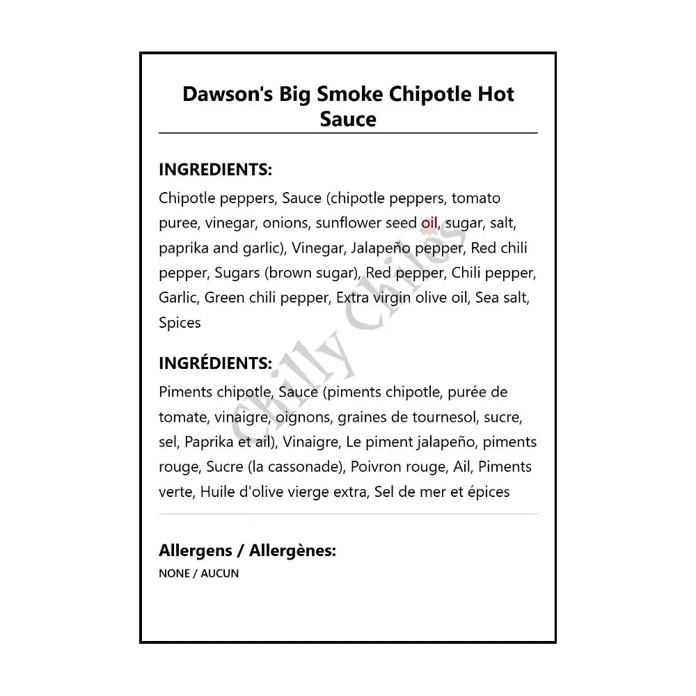 Dawson’s Big Smoke Chipotle Hot Sauce - Hot Sauce