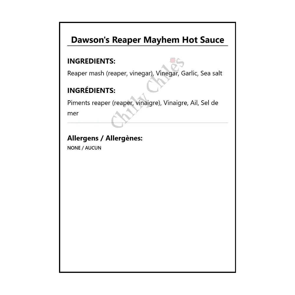 Dawson’s Reaper Mayhem Hot Sauce - Hot Sauce