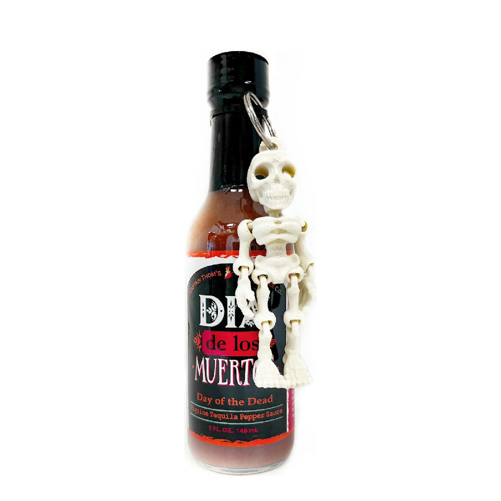 Porte-clés squelette avec sauce piquante du Jour des Morts
