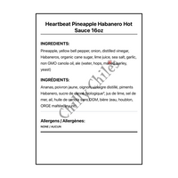 Heartbeat Pineapple Habanero Hot Sauce 16oz - Canadian Nutrition Facts