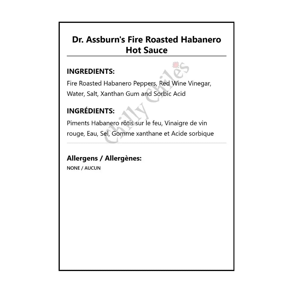 Dr. Assburn’s Fire Roasted Habanero Hot Sauce - Hot Sauce