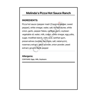 Melinda's Pizza Hot Sauce Ranch - Bilingual Ingredients