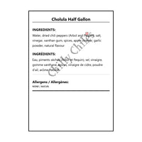 Cholula Half Gallon - Bilingual Ingredients