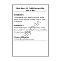 Heartbeat Dill Pickle Serrano Hot Sauce 16oz - Canadian Nutrition Facts