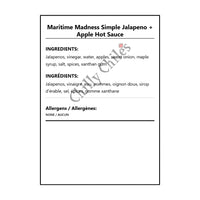Maritime Madness Simple Jalapeno + Apple Hot Sauce - Bilingual Ingredients
