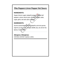 Piko Peppers Limon Pepper Hot Sauce - Bilingual Ingredients