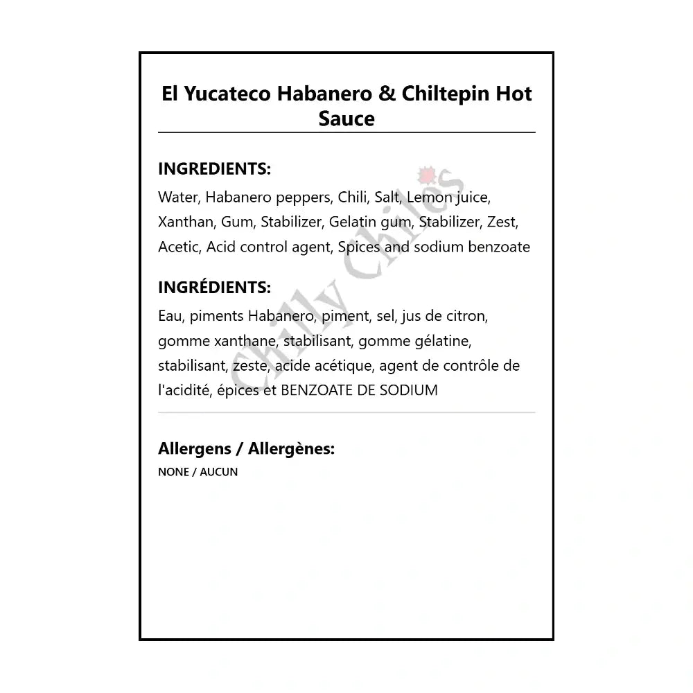 El Yucateco Habanero & Chiltepin Hot Sauce - Hot Sauce