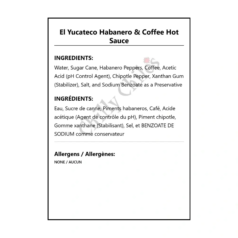 El Yucateco Habanero & Coffee Hot Sauce - Hot Sauce