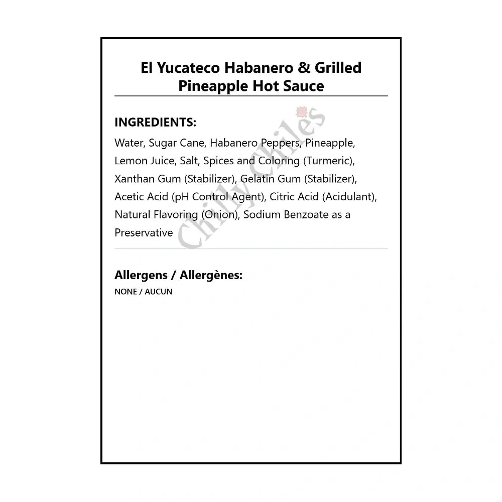 El Yucateco Habanero & Grilled Pineapple Hot Sauce - Hot Sauce