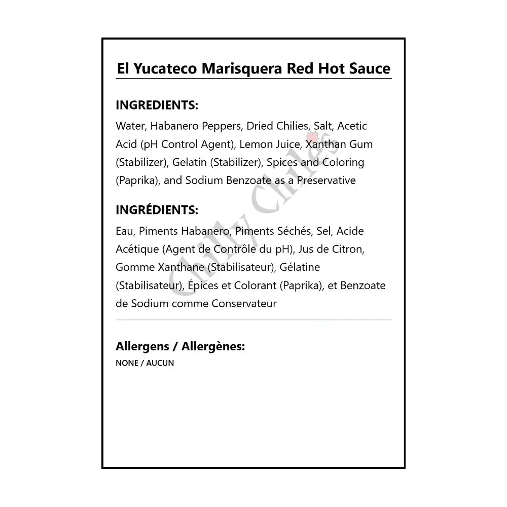El Yucateco Marisquera Red Hot Sauce - Hot Sauce