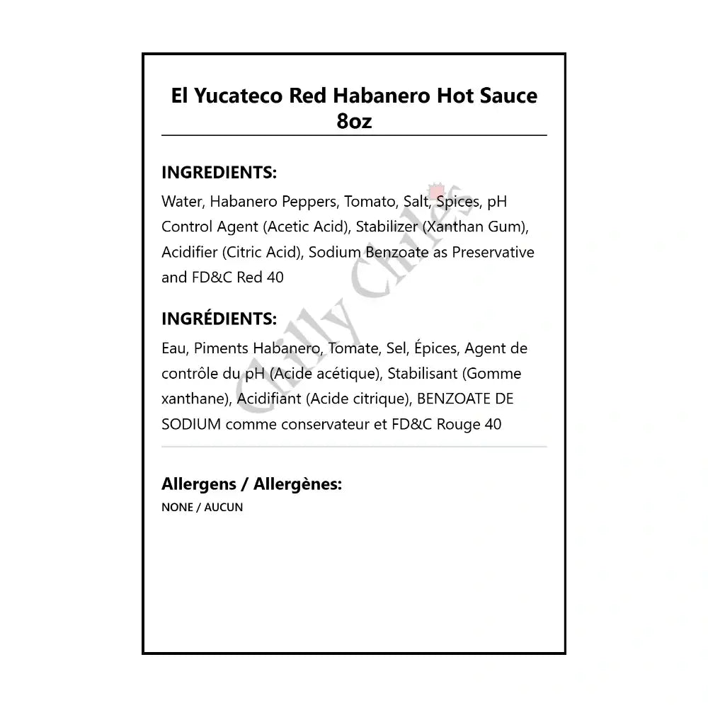 El Yucateco Red Habanero Hot Sauce 8oz - Hot Sauce