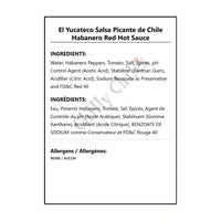 El Yucateco Salsa Picante de Chile Habanero Red Hot Sauce - Hot Sauce