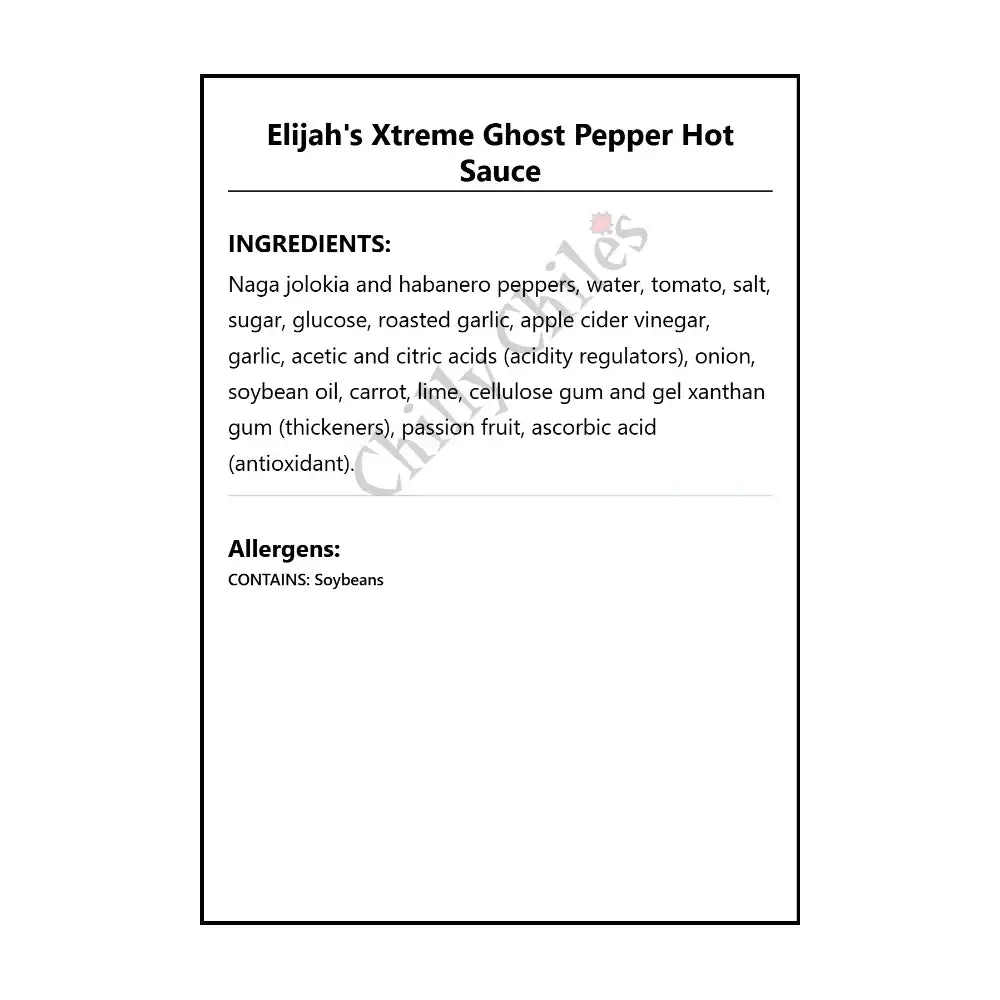 Elijah’s Xtreme Ghost Pepper Hot Sauce - Hot Sauce
