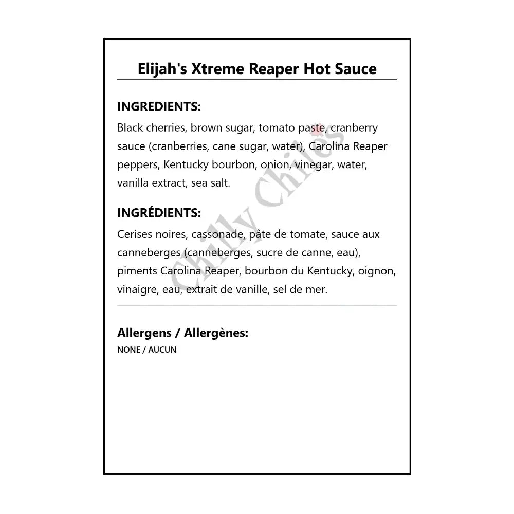 Elijah’s Xtreme Reaper Hot Sauce - Hot Sauce