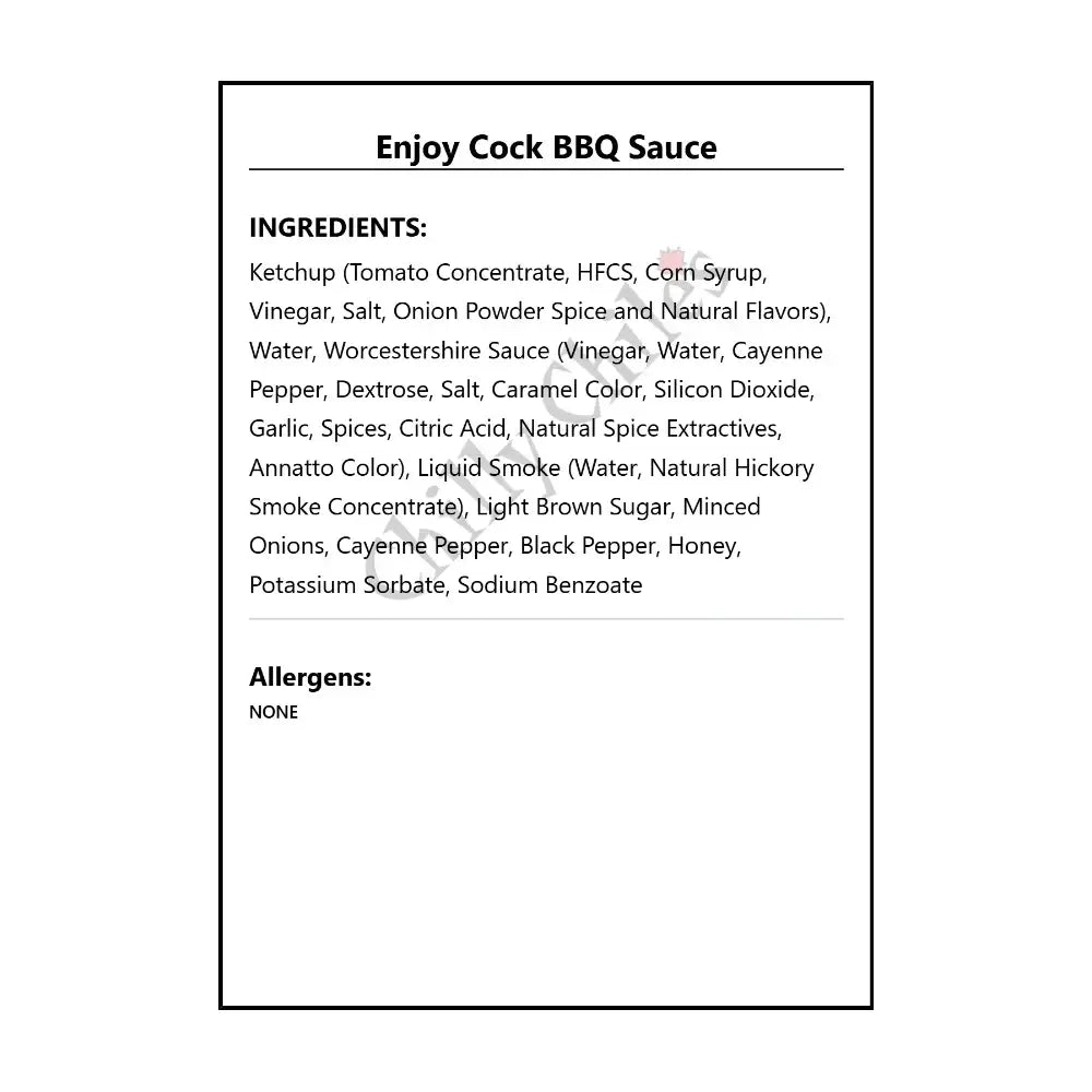 Enjoy Cock BBQ Sauce - BBQ Sauce