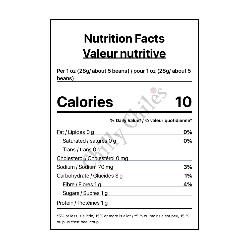 Byler's Hot Dilly Beans - Canadian Nutrition Facts