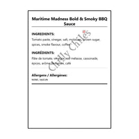 Maritime Madness Bold & Smoky BBQ Sauce - Bilingual Ingredients