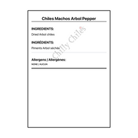 Chiles Machos Arbol Pepper - Bilingual Ingredients