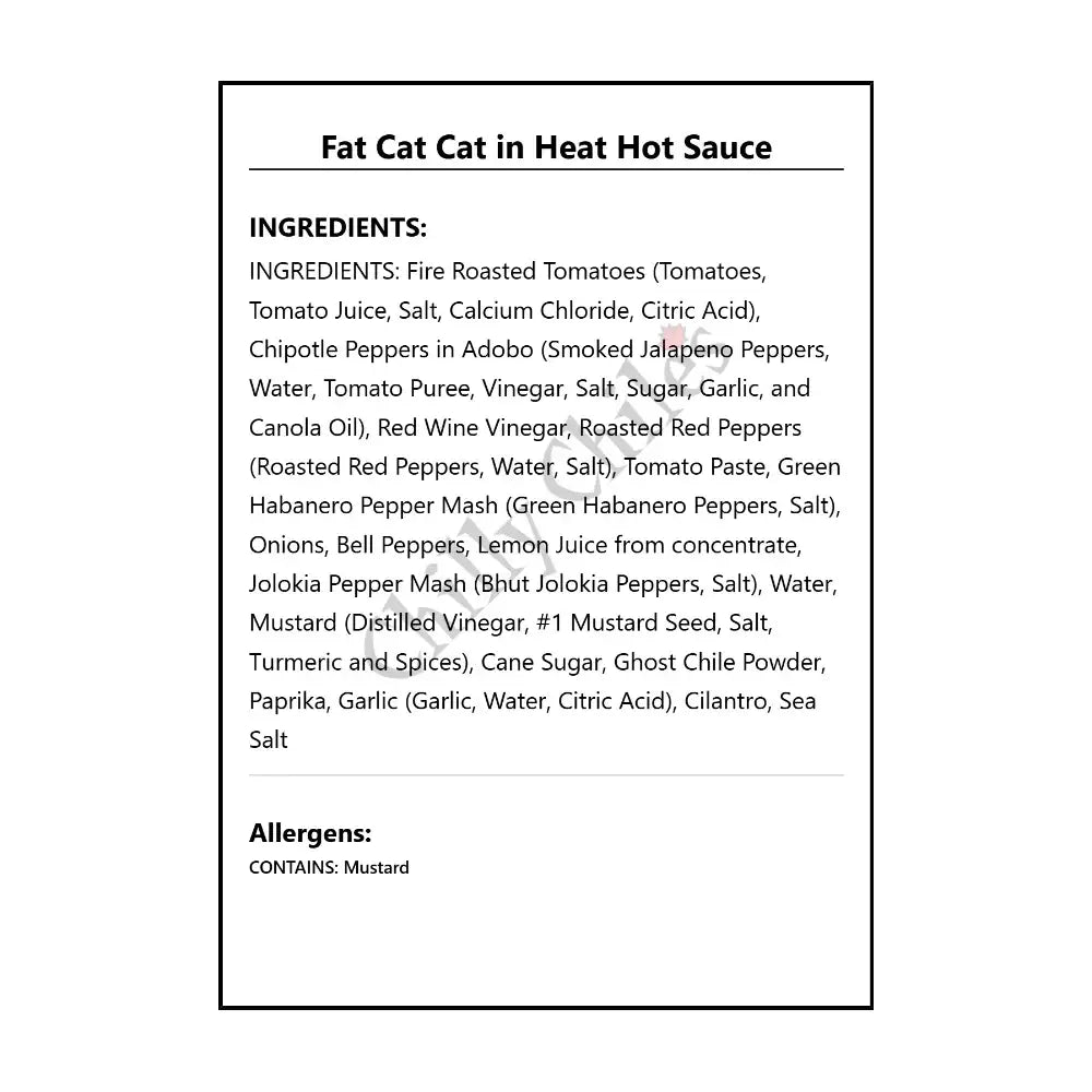 Fat Cat Cat in Heat Hot Sauce - Hot Sauce