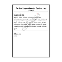 Fat Cat Papaya Pequin Passion Hot Sauce - Hot Sauce