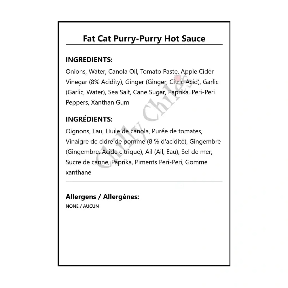 Fat Cat Purry-Purry Hot Sauce - Hot Sauce