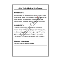 JR's Yell-O Prime Hot Sauce - Bilingual Ingredients