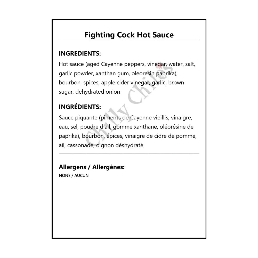 Fighting Cock Hot Sauce - Hot Sauce