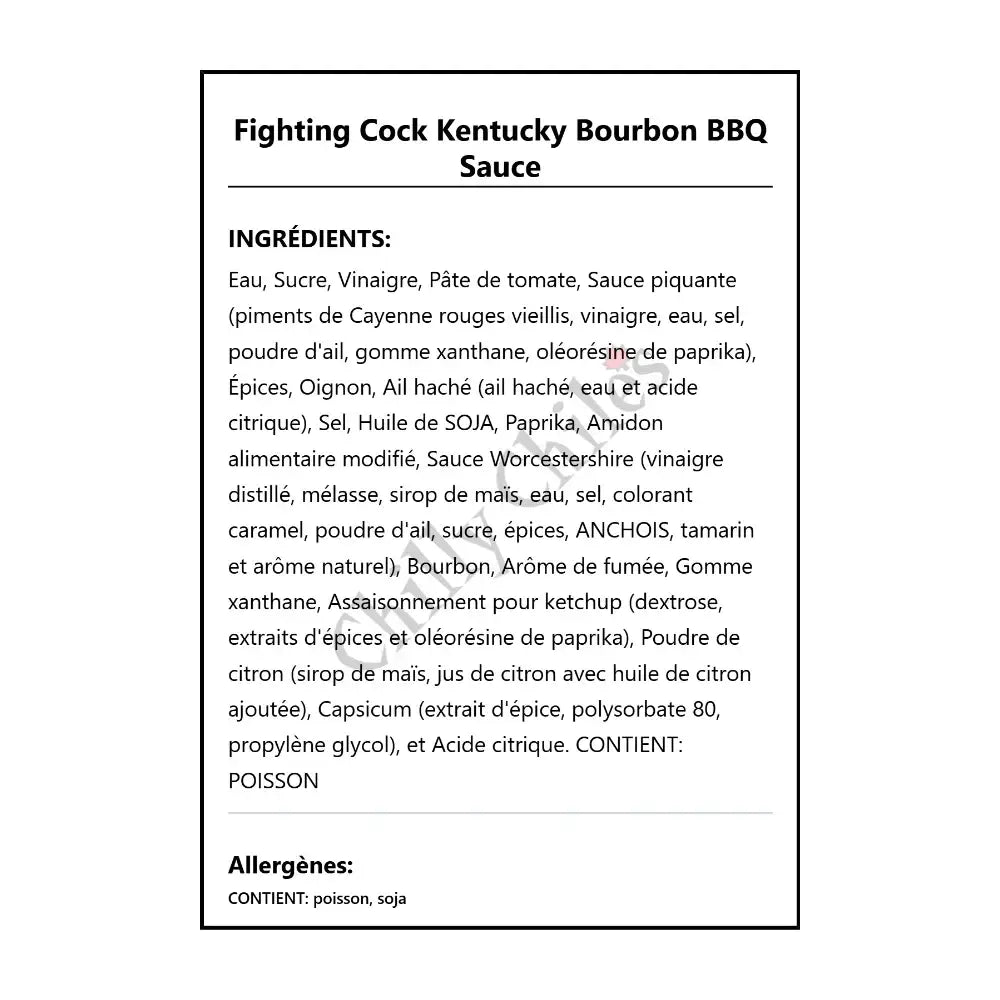 Fighting Cock Kentucky Bourbon BBQ Sauce - BBQ Sauce